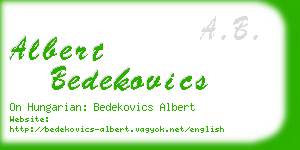 albert bedekovics business card